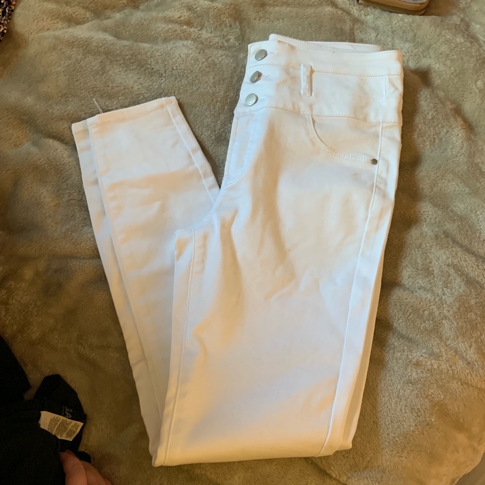 High Waisted White Jeans
